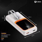 Power Bank 20000mAh Turbo 22.5W: carga ultra rápida, visor LED e 2 saídas para Android e iOS. - Imagem 8