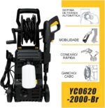 FINYQBET Lavadora de Alta Pressão 2000W: limpeza potente e prática para carros, garagens e pátios com 120 bar e carretel giratório. - Imagem 3