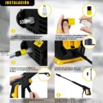 FINYQBET Lavadora de Alta Pressão 2000W: limpeza potente e prática para carros, garagens e pátios com 120 bar e carretel giratório. - Imagem 6