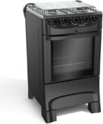 Fogão 4 Bocas Mueller Bivolt com Acendimento Automático: praticidade e design preto fosco para sua cozinha. - Imagem 3