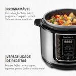 Panela de Pressão Digital Mondial 5L com 14 funções, design inox e preparo seguro para receitas práticas e saborosas - Imagem 3