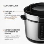 Panela de Pressão Digital Mondial 5L com 14 funções, design inox e preparo seguro para receitas práticas e saborosas - Imagem 5