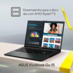 Notebook ASUS Vivobook Go 15 com Ryzen 5, 8GB e 512GB SSD: desempenho rápido para trabalho e estudos. - Imagem 5