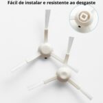 Kit 2 Escovas Laterais Xiaomi X10+/X20+/S10+/S20+ com cerdas duplas, encaixe perfeito e reposição compatível para maior eficiência na limpeza - Imagem 3