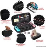 Case Capa Protetora para Nintendo Switch Oled: proteção premium, bolso para acessórios e 10 slots para jogos. - Imagem 4