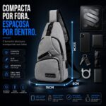 Mochila de Ombro USB Compacta e Impermeável para Trabalho, Viagem e Uso Casual com Porta USB Ajustável - Imagem 4