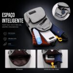 Mochila de Ombro USB Compacta e Impermeável para Trabalho, Viagem e Uso Casual com Porta USB Ajustável - Imagem 6