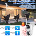Câmera de Segurança WiFi 1080p 360° com visão noturna, áudio bidirecional e IP65 para proteção externa. - Imagem 4
