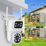 Câmera de Segurança WiFi 1080p 360° com visão noturna, áudio bidirecional e IP65 para proteção externa. - Imagem 6
