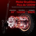 Patinete Elétrico para Adultos: 50 km/h, autonomia de 50 km, dupla suspensão e freio a disco. Compre agora. - Imagem 4