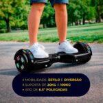 Hoverboard Skate Elétrico 6.5 com Bluetooth, LED e equilíbrio dinâmico para diversão com estilo e desempenho. - Imagem 6