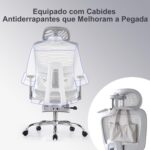 LarkLeaves Cadeira de Escritório Ergonômica com apoio 3D e descanso para os pés: conforto ideal para trabalhar e jogar. - Imagem 7
