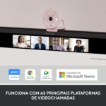 Webcam Logitech Brio 300 Full HD 1080p com privacidade e correção automática de luz para videochamadas nítidas e profissionais - Imagem 8