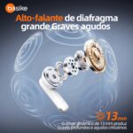 Fone Bluetooth TWS Basike G20-H Branco: som estéreo, toque sensível, Bluetooth 5.4 e até 6h de música. - Imagem 4