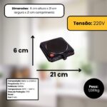 Fogão Elétrico de Indução 1 Boca 220V: portátil, eficiente e ideal para cozinhar com precisão em qualquer cozinha. - Imagem 4