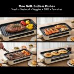 OVENTE BQR1502B grelha elétrica 2 em 1 sem fumo 1500W: cozinha, grelha e raclette com temperatura ajustável e placa antiaderente removível - Imagem 3