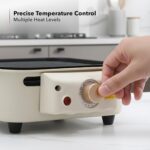 OVENTE BQR1502B grelha elétrica 2 em 1 sem fumo 1500W: cozinha, grelha e raclette com temperatura ajustável e placa antiaderente removível - Imagem 5