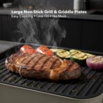 OVENTE BQR1502B grelha elétrica 2 em 1 sem fumo 1500W: cozinha, grelha e raclette com temperatura ajustável e placa antiaderente removível - Imagem 7