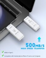 iDiskk Flash Drive 512GB: backup rápido e seguro com impressão digital e USB-C para iPhone 15, MacBook e Android - Imagem 4
