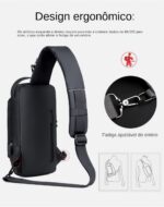 Pochete transversal masculina à prova d’água com trava de combinação, ideal para esportes, viagens e segurança no dia a dia - Imagem 4