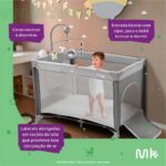 Berço Desmontável Multikids Baby DayDream Cinza BB404 com 2 alturas e colchão macio para conforto do bebê - Imagem 3