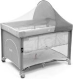 Berço Desmontável Multikids Baby DayDream Cinza BB404 com 2 alturas e colchão macio para conforto do bebê - Imagem 7