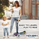 Hover-1 Chroma: patinete infantil dobrável com luzes multicoloridas, guidão ajustável e freio traseiro seguro. - Imagem 4