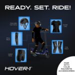 Hover-1 Chroma: patinete infantil dobrável com luzes multicoloridas, guidão ajustável e freio traseiro seguro. - Imagem 5