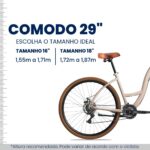 Kit Bicicleta BLITZ Aro 29 Comodo Urbana: leve, resistente e completa, com 21v Shimano, freio a disco, cestinha e cadeado incluso. - Imagem 9