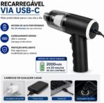 Aspirador Portátil sem Fio 3 em 1 USB: sucção potente 6000Pa, função soprador e filtro lavável para carro, casa e teclado - Imagem 5