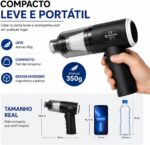 Aspirador Portátil sem Fio 3 em 1 USB: sucção potente 6000Pa, função soprador e filtro lavável para carro, casa e teclado - Imagem 6