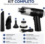 Aspirador Portátil sem Fio 3 em 1 USB: sucção potente 6000Pa, função soprador e filtro lavável para carro, casa e teclado - Imagem 7