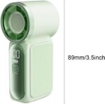 Ventilador portátil multifuncional leve com visor LED, ideal para escritório, homens e mulheres, em casa, viagens e para maquiagem, Verde - Imagem 3