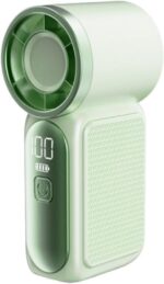 Ventilador portátil multifuncional leve com visor LED, ideal para escritório, homens e mulheres, em casa, viagens e para maquiagem, Verde - Imagem 7