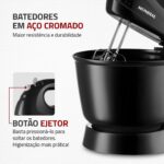 MONDIAL Batedeira Prática 400W: mais potência, 3 velocidades e tigela de 3,6L para receitas perfeitas - Imagem 4