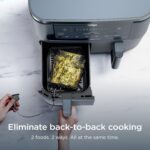 Ninja Air Fryer com termômetro inteligente: cozinhe no ponto certo, em menos óleo, com 2 cestas e 10 em 1 para refeições rápidas. - Imagem 3