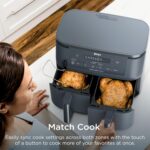 Ninja Air Fryer com termômetro inteligente: cozinhe no ponto certo, em menos óleo, com 2 cestas e 10 em 1 para refeições rápidas. - Imagem 4