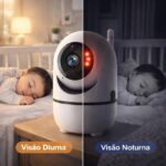 Câmera Babá Eletrônica WiFi 360° Full HD 1080p com visão noturna, áudio bidirecional e alerta de movimento para bebê, pet e casa - Imagem 4