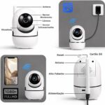 Câmera Babá Eletrônica WiFi 360° Full HD 1080p com visão noturna, áudio bidirecional e alerta de movimento para bebê, pet e casa - Imagem 7