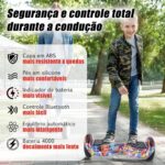Hoverboard Elétrico com Luzes LED: equilíbrio seguro, diversão e estilo para crianças e adultos. - Imagem 4