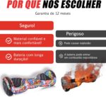 Hoverboard Elétrico com Luzes LED: equilíbrio seguro, diversão e estilo para crianças e adultos. - Imagem 7