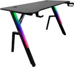 Mesa Gamer Kalkan Illumi RGB 120x61x78 cm: estilo, iluminação RGB e organização para um setup gamer completo. - Imagem 6
