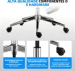Cadeira ergonômica com suporte lombar, encosto mesh respirável e braços 3D para home office e gamer. - Imagem 6