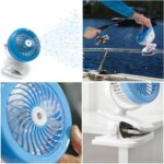 Ventilador Umidificador Portatil Turbo Recarregavel Mini Ar e Ventilador Recarregável USB com Refrigeração de Ar Mini Ventilador Portátil Com clip - Imagem 4