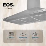 Coifa e Depurador de Parede Eos 90cm Inox com vazão 750 m/h, 3 velocidades e filtro de carvão ativado. - Imagem 4