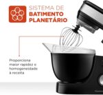 MONDIAL Batedeira Planetária 700W: potência, 12 velocidades e 2 tigelas de 4,5L para receitas perfeitas. - Imagem 3