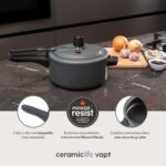 Panela de Pressão Brinox Ceramic Life Vapt 3L: mais segurança, rapidez e antiaderência cerâmica para cozinhar com praticidade. - Imagem 3