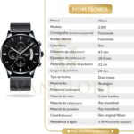 Relógio Nibosi Masculino 2309 em aço inox com cronógrafo e estojo original, estilo e precisão para comprar online - Imagem 4