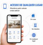 Câmera Babá Wi-Fi Full HD com visão noturna, alerta no celular e rotação 360° para segurança completa. - Imagem 5