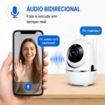 Câmera Babá Wi-Fi Full HD com visão noturna, alerta no celular e rotação 360° para segurança completa. - Imagem 6